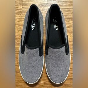 Ralph Lauren Black Denim Slip-On Shoes